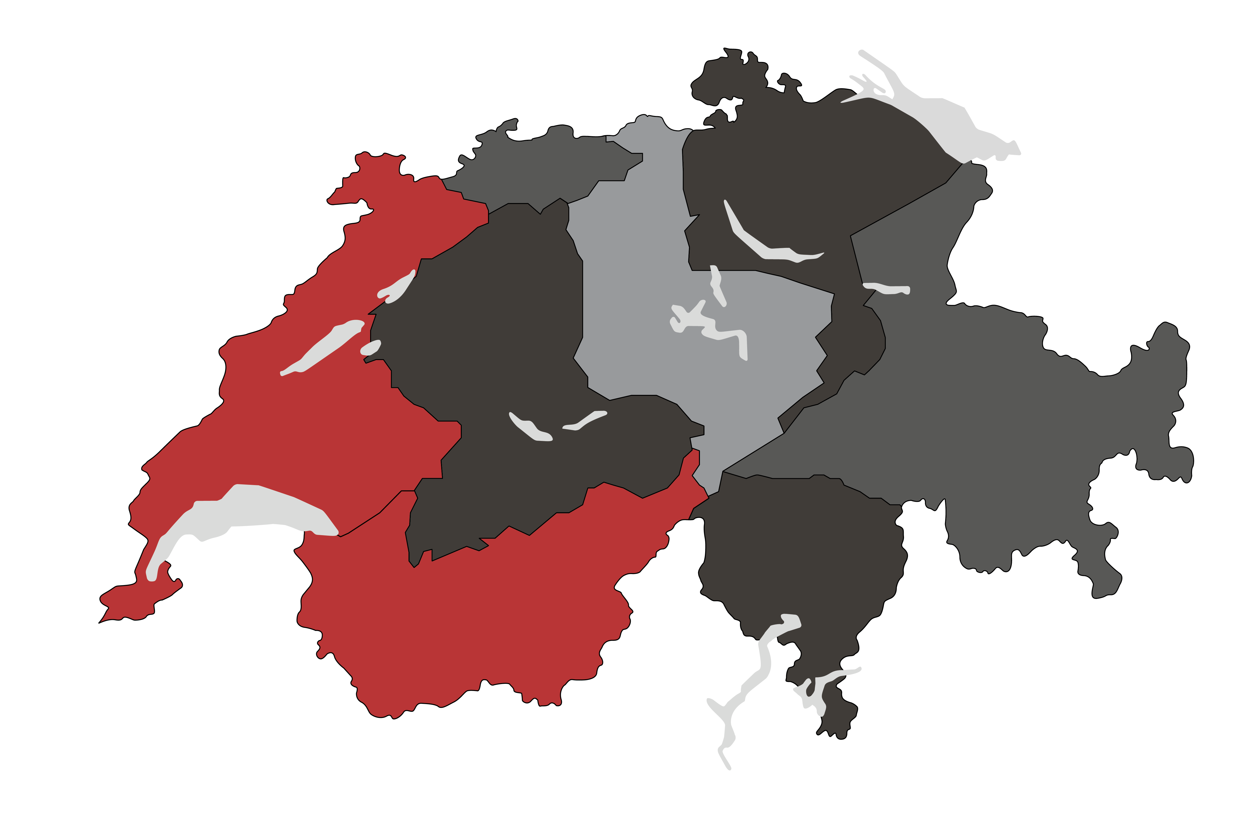 Karte Romandie und Wallis